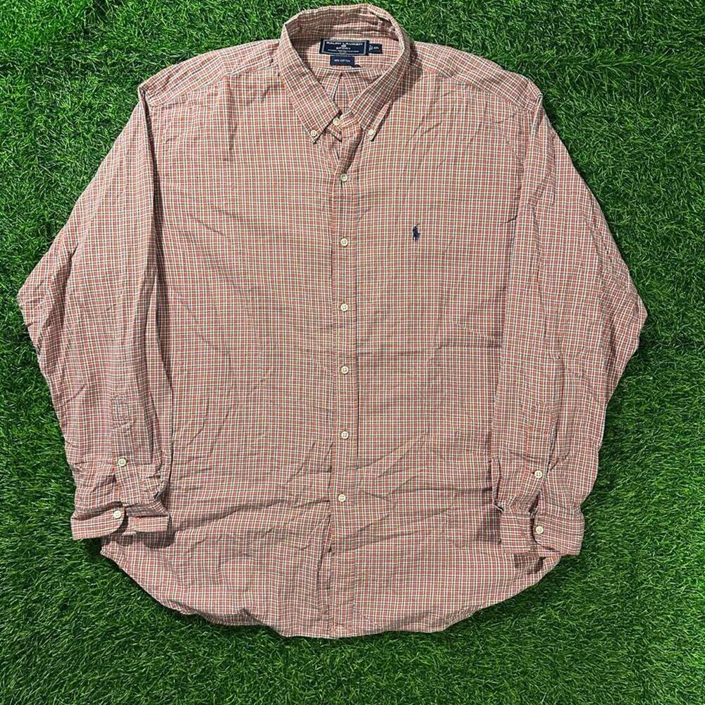 Ralph Lauren Sport Plaid Cotton Button-Up Shirt- XXL; 26x32 (Width/Length)